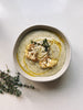 Roasted cauliflower soup with thyme and extra virgin olive oil