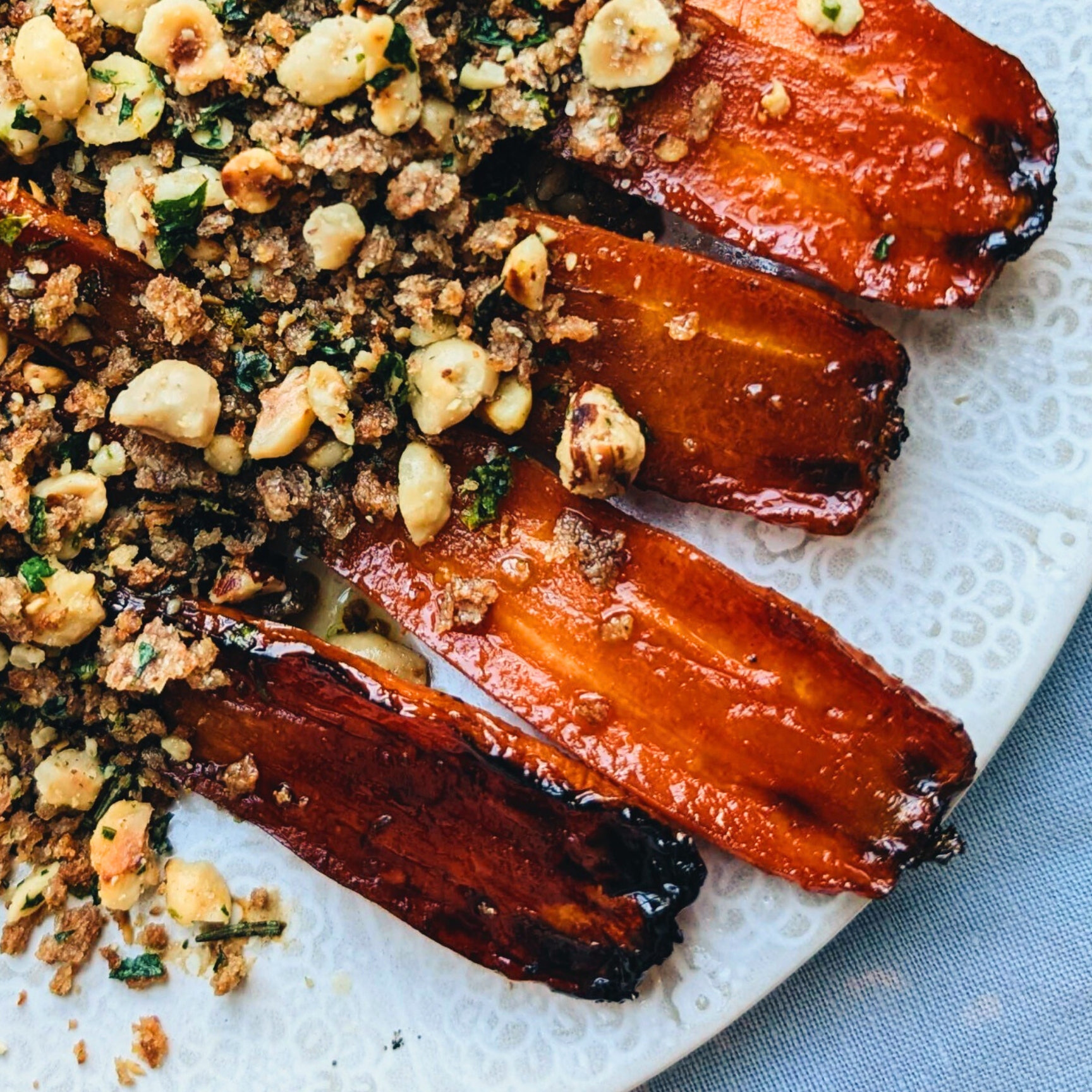 Roasted Carrots with Orange & Hazlenut Gremolata
