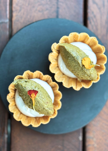 Caper and anchovy tapenade with cashew cream