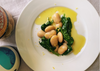 Butter beans, spinach, and extra virgin olive oil