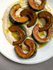 Roasted pumpkin, white bean purée & bergamot dressing.