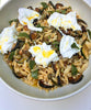 Caramelised courgette orzo with burrata